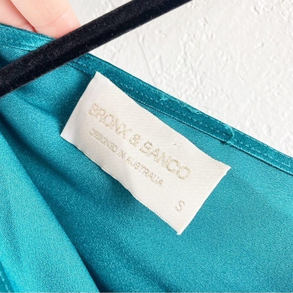 Bronx and Banco Monica Ruffle Asymmetrical Gown in Blue Formal Black Tie Dress - Picture 6 of 12